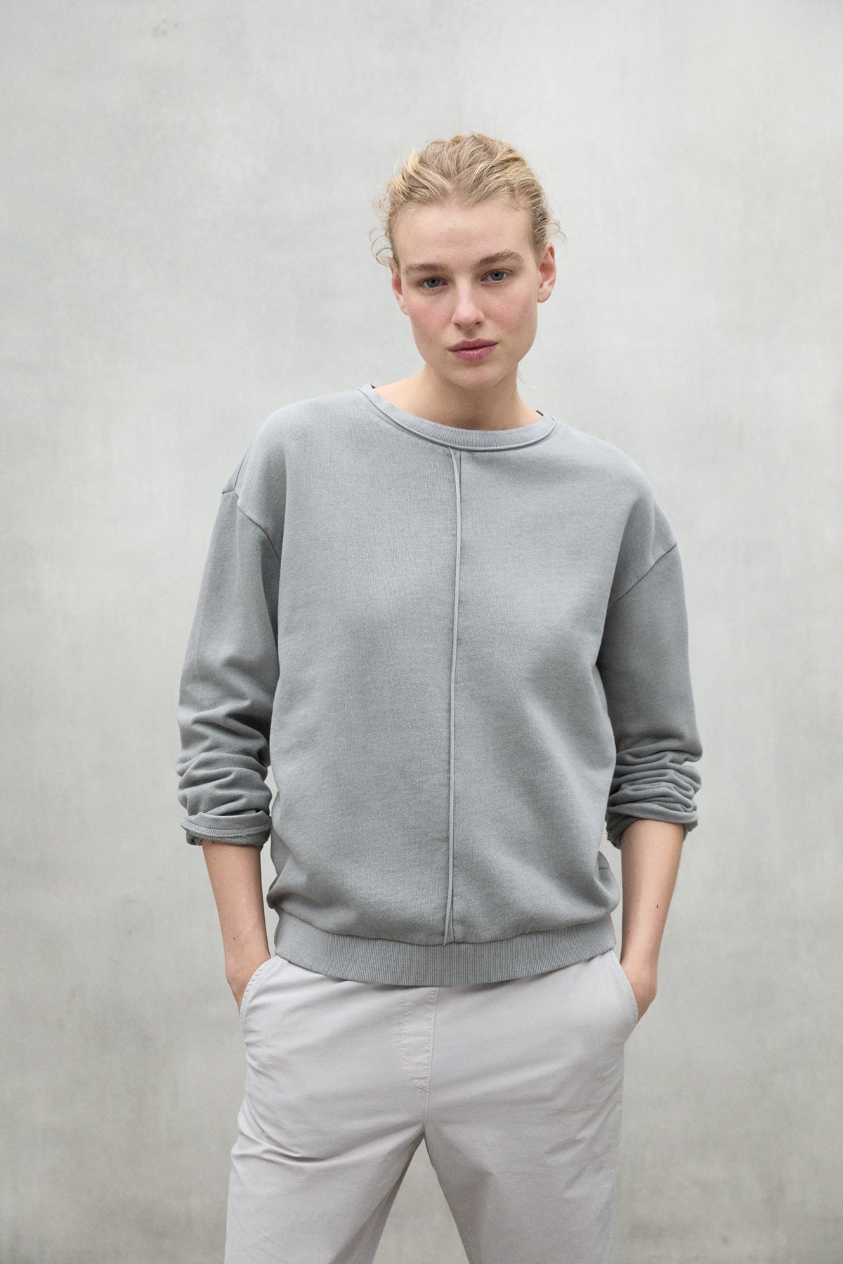 LIGHT GREY ANKARA SWEATSHIRT