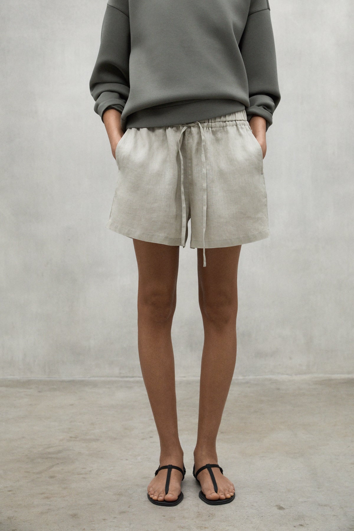 BEIGE LINEN YERA SHORTS